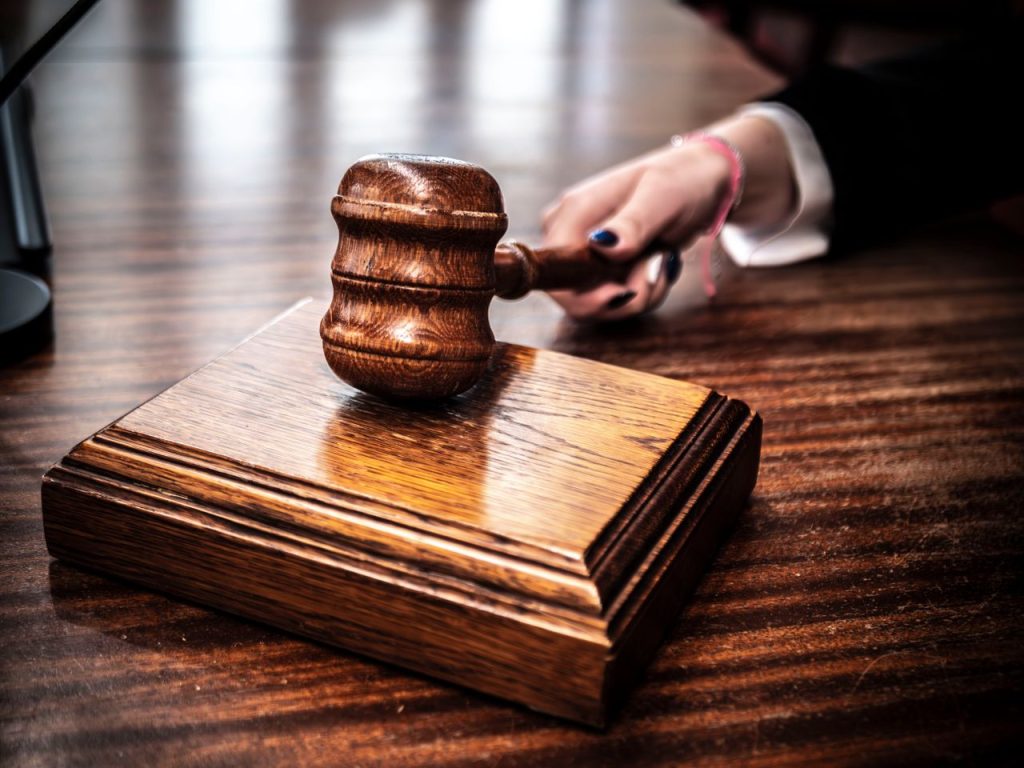 Judge holding hammer